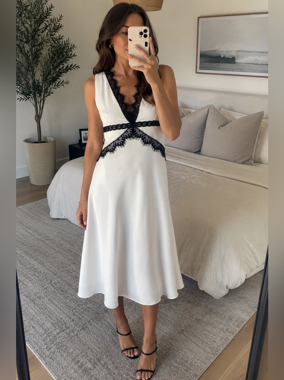 NWT Anthropologie Lace Trim V Neck Slip Dress Size XL
